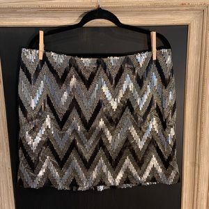 Sequin chevron skirt